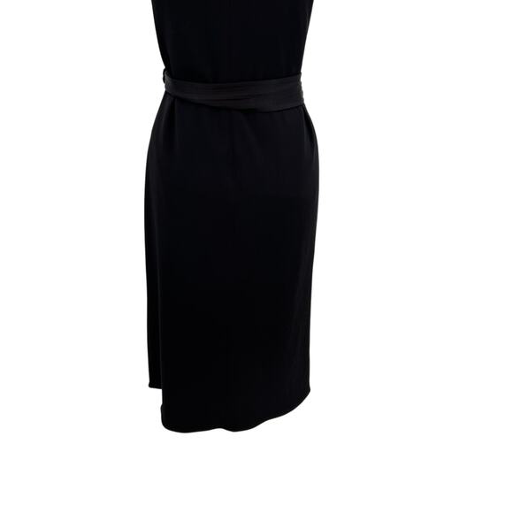 Halston Heritage Draped Neck Satin Gown Dress Midi Sleeveless Black Size 2‎ - Picture 10 of 12